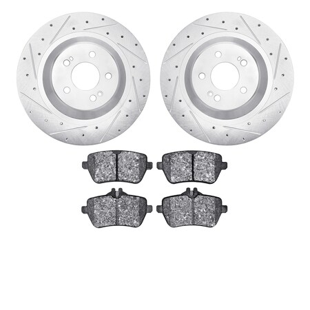 Dynamic Friction Co 7602-63058, Rotors-Drilled and Slotted-Silver with 5000 Euro Ceramic Brake Pads, Zinc Coated 7602-63058